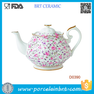 Rose Confetti White Formal Vintage Ceramic Teapot